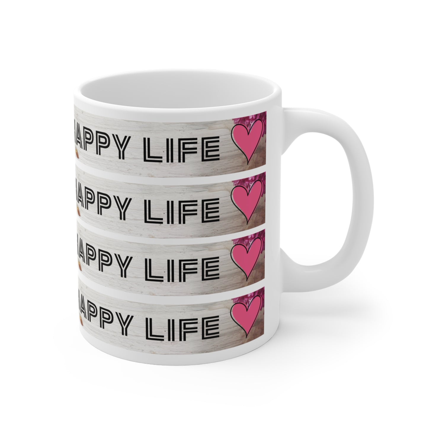 Happy Wife Happy Life Mug 110z, Ceramic, Dishwasher safe.