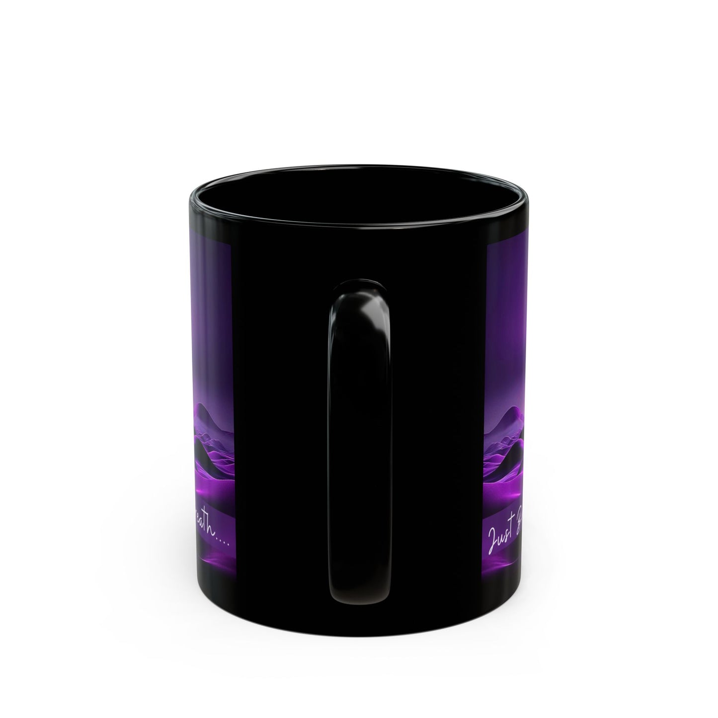 Just Breathe 11oz Mug, Ceramic, Dishwasher safe.