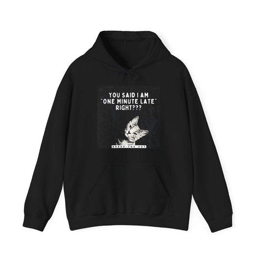 One Minute Late Black Hoodie