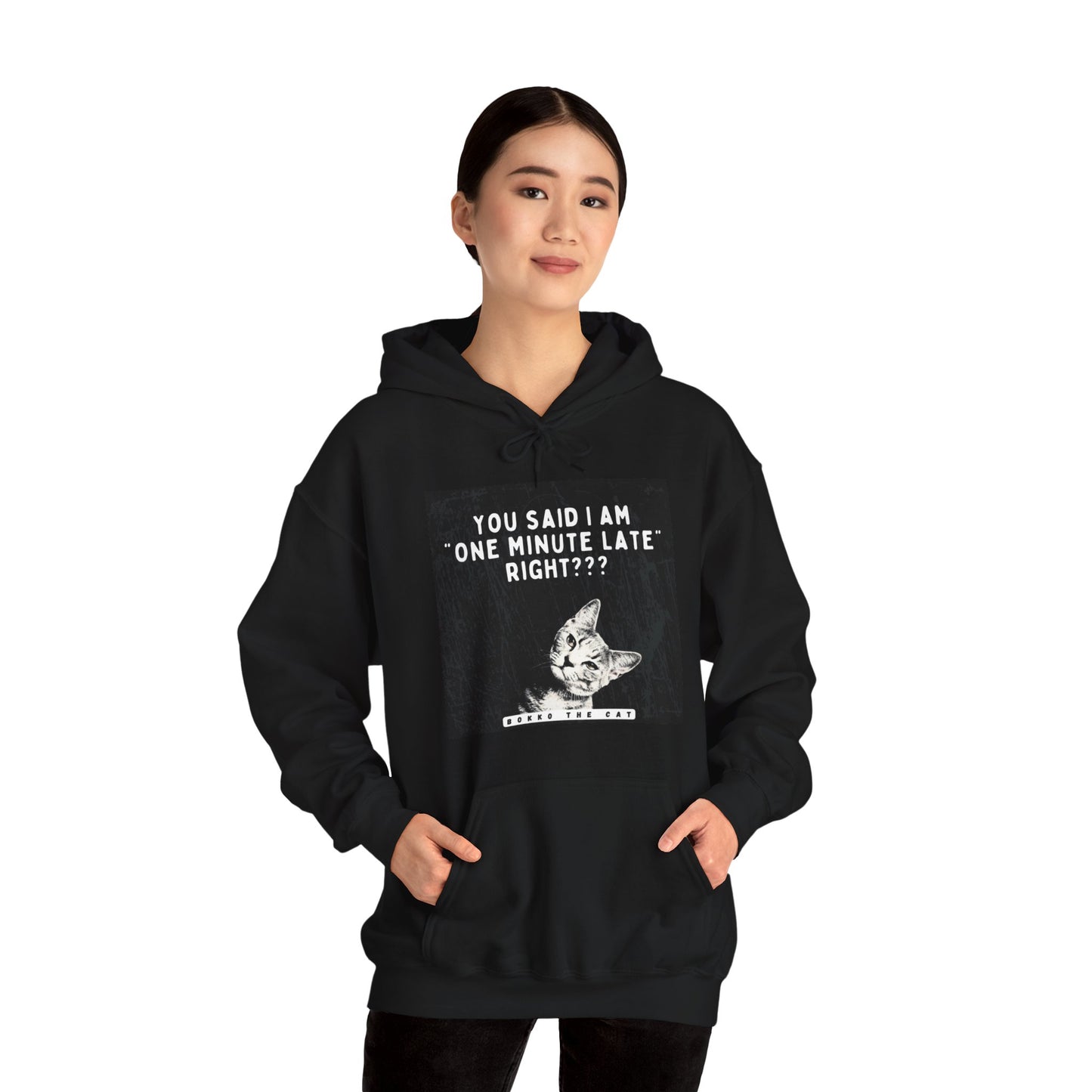 One Minute Late Black Hoodie