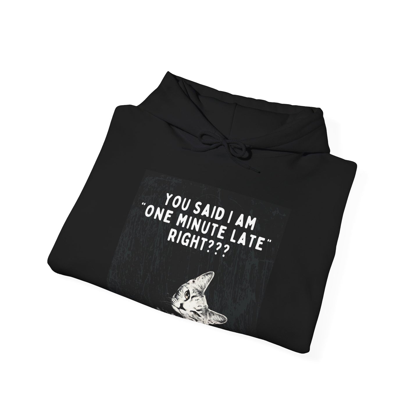 One Minute Late Black Hoodie