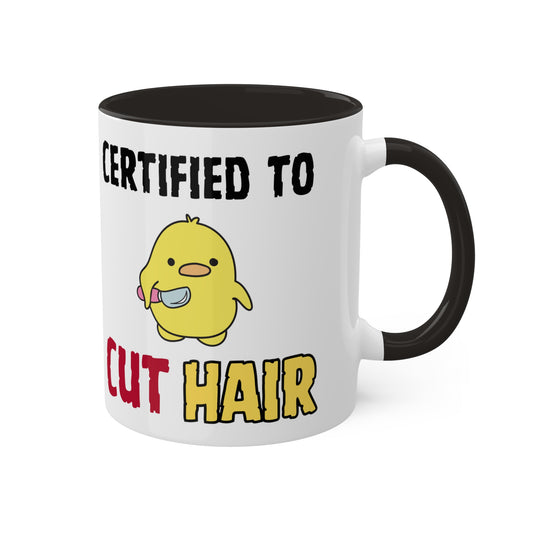 Certified to cut hair.