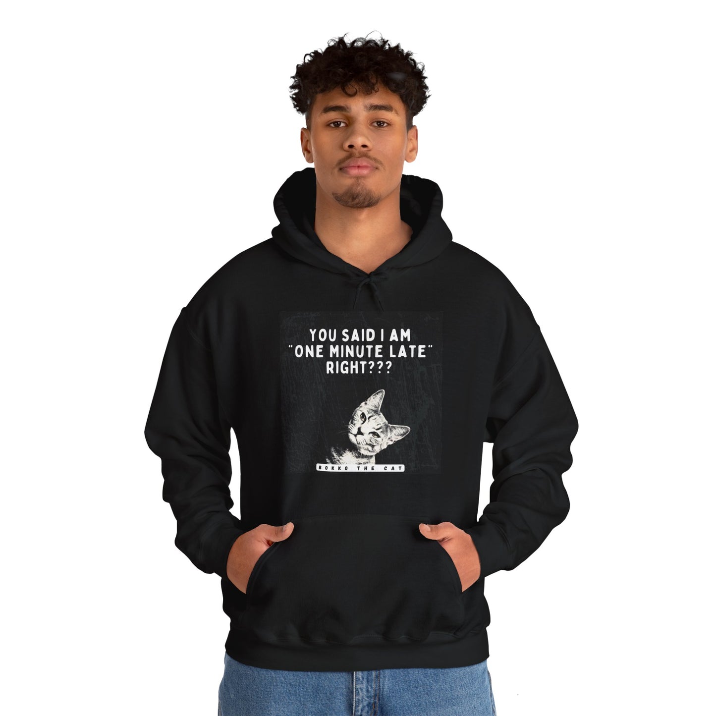 One Minute Late Black Hoodie