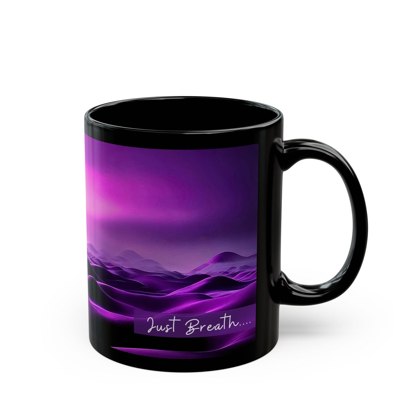 Just Breathe 11oz Mug, Ceramic, Dishwasher safe.